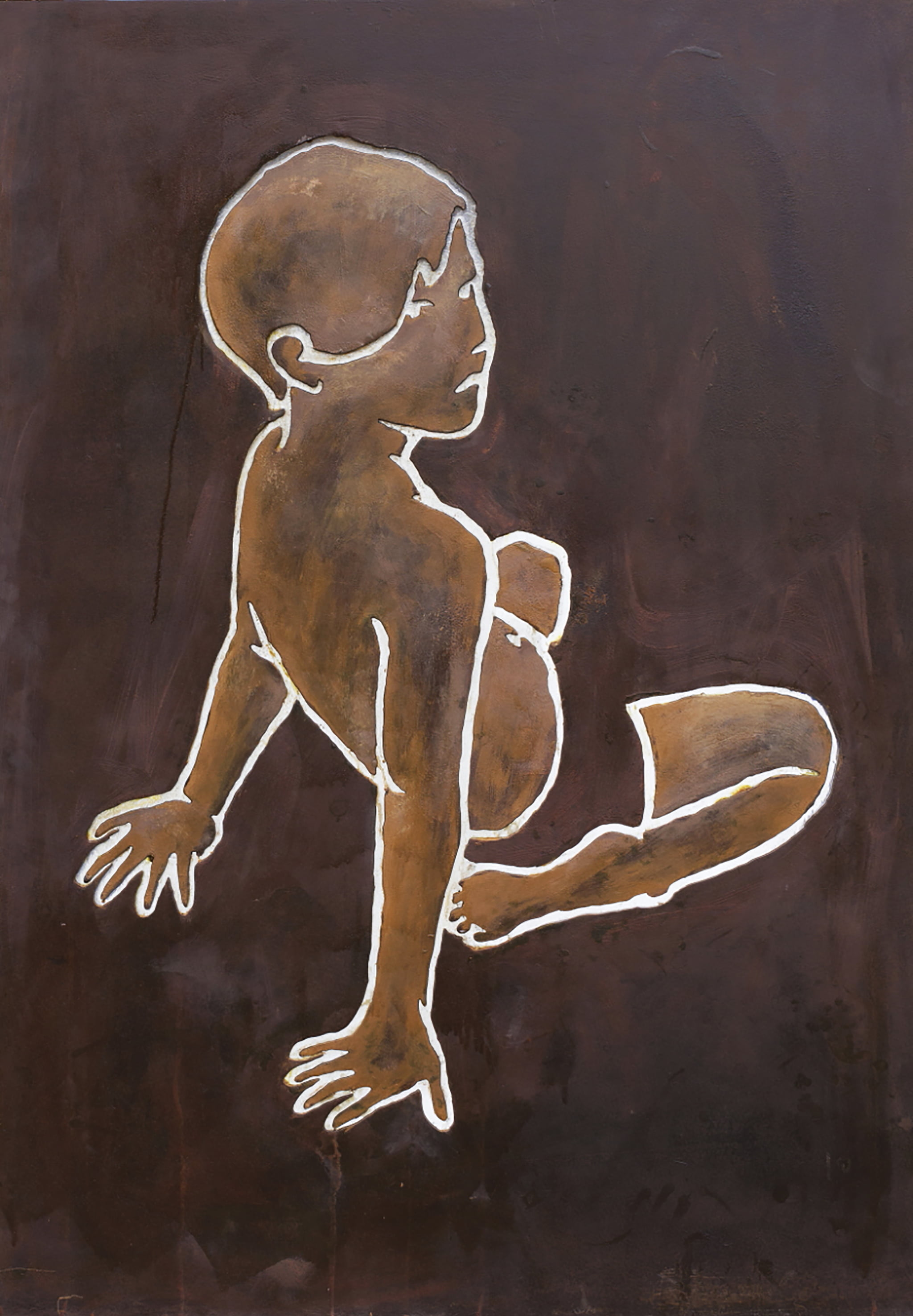 Valerio Berruti, Tracce, 2017, resin on steel sheet, 147 x 103 x 1 cm, BERSC1374