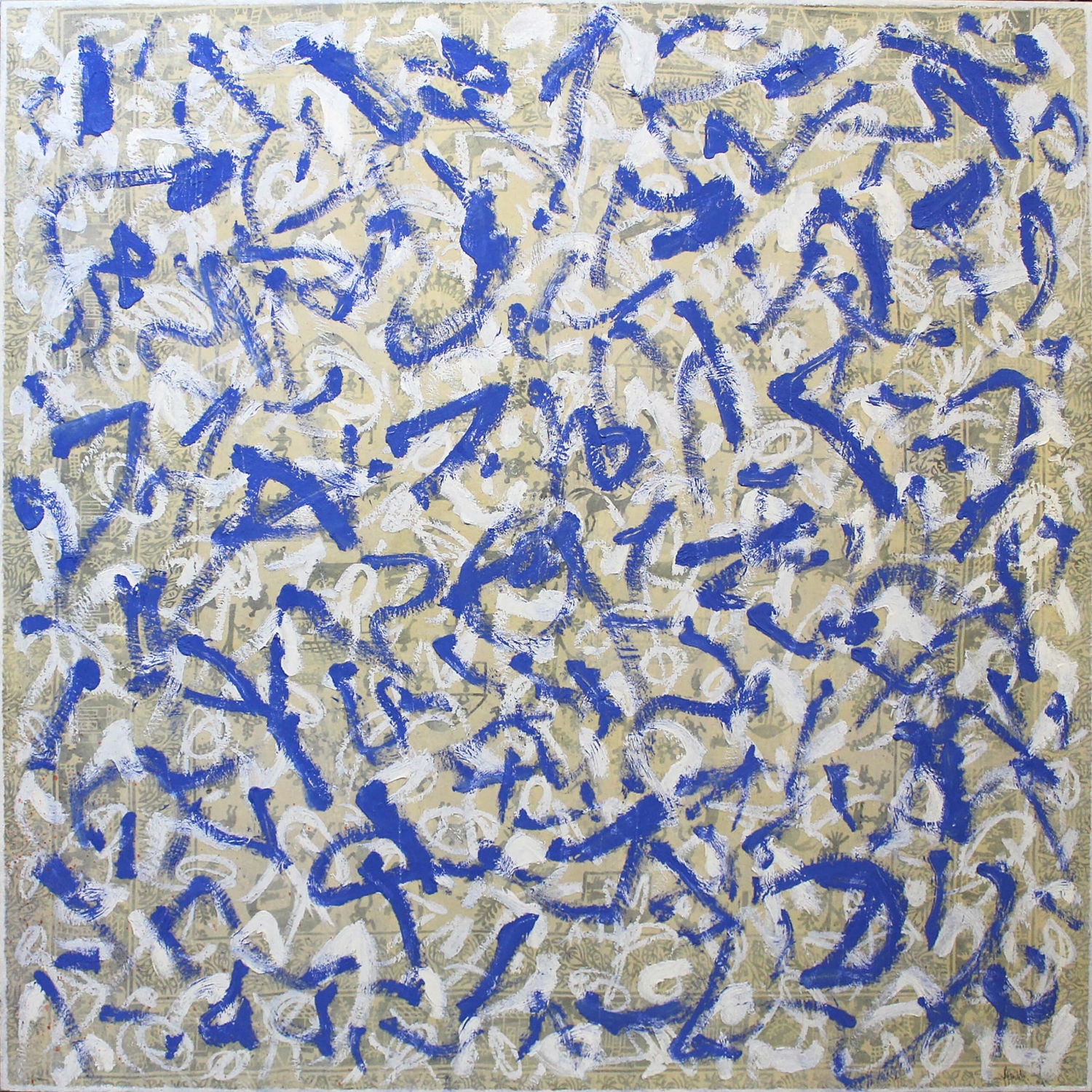 Sergi Barnils, El qui vulgui, que prengui de franc l'aigua de vida, 2016, Mixed media on canvas, 200 x 200 cm, BARTM1218