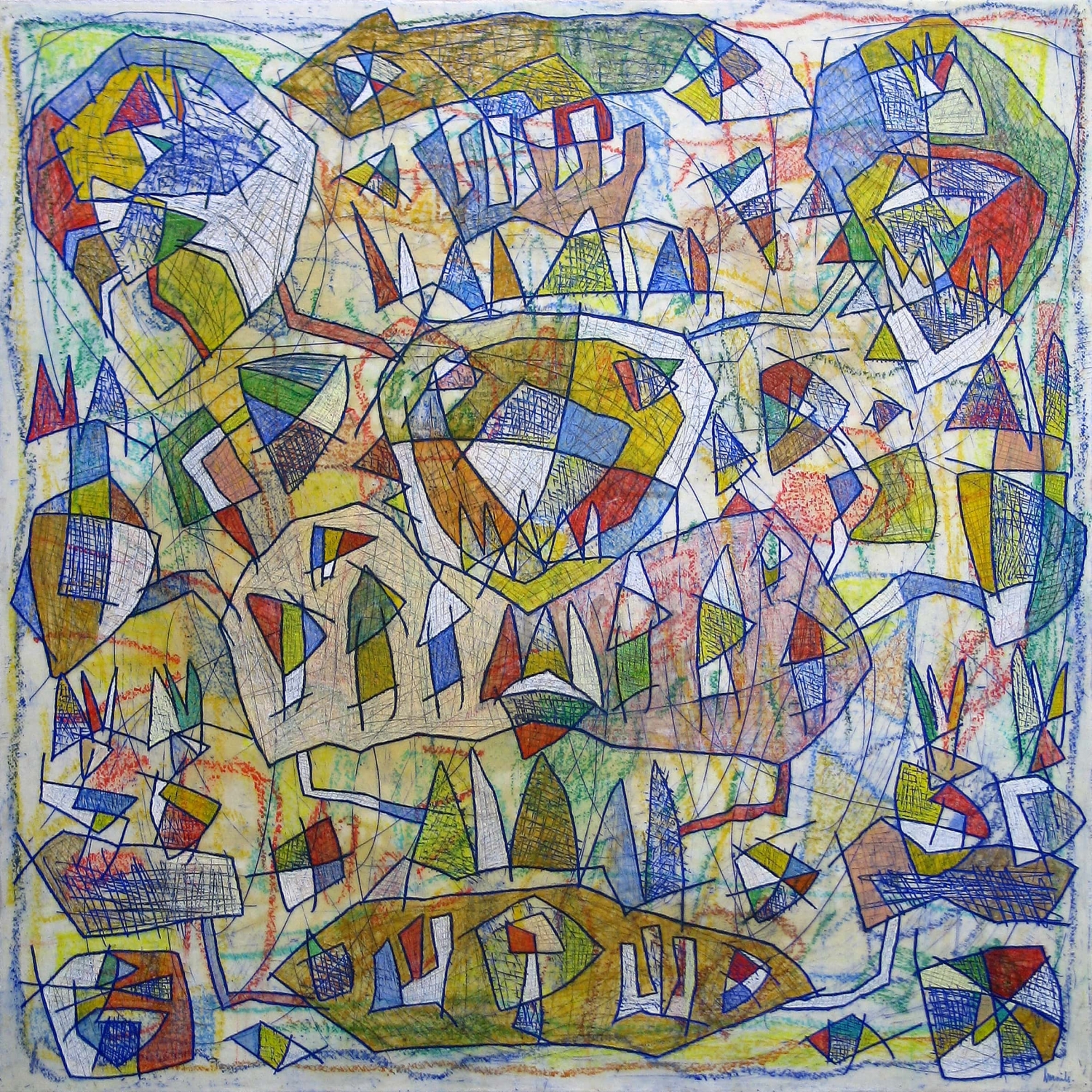 Sergi Barnils, Feligos els qui renten els seus vestits, 2012-2013, Mixed media on canvas, 100x100 cm, BARTM1050