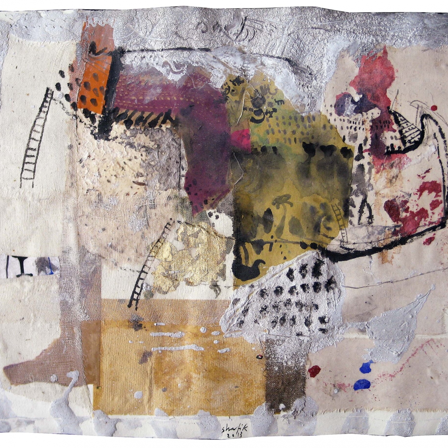 Medhat Shafik, Tempo sospeso, 2013, mixed media on paper, 50 x 70 cm, SHAFCT1150