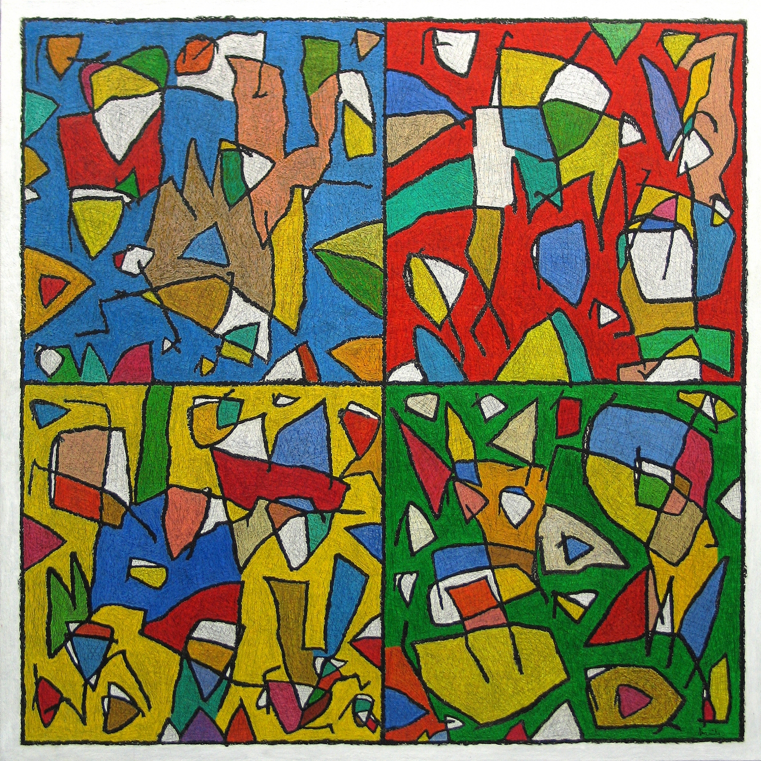 Sergi Barnils, Quatre divisions de la nova Jerusalém, 2012,Mixed media on canvas, 120 x 120 cm, BARTM1031