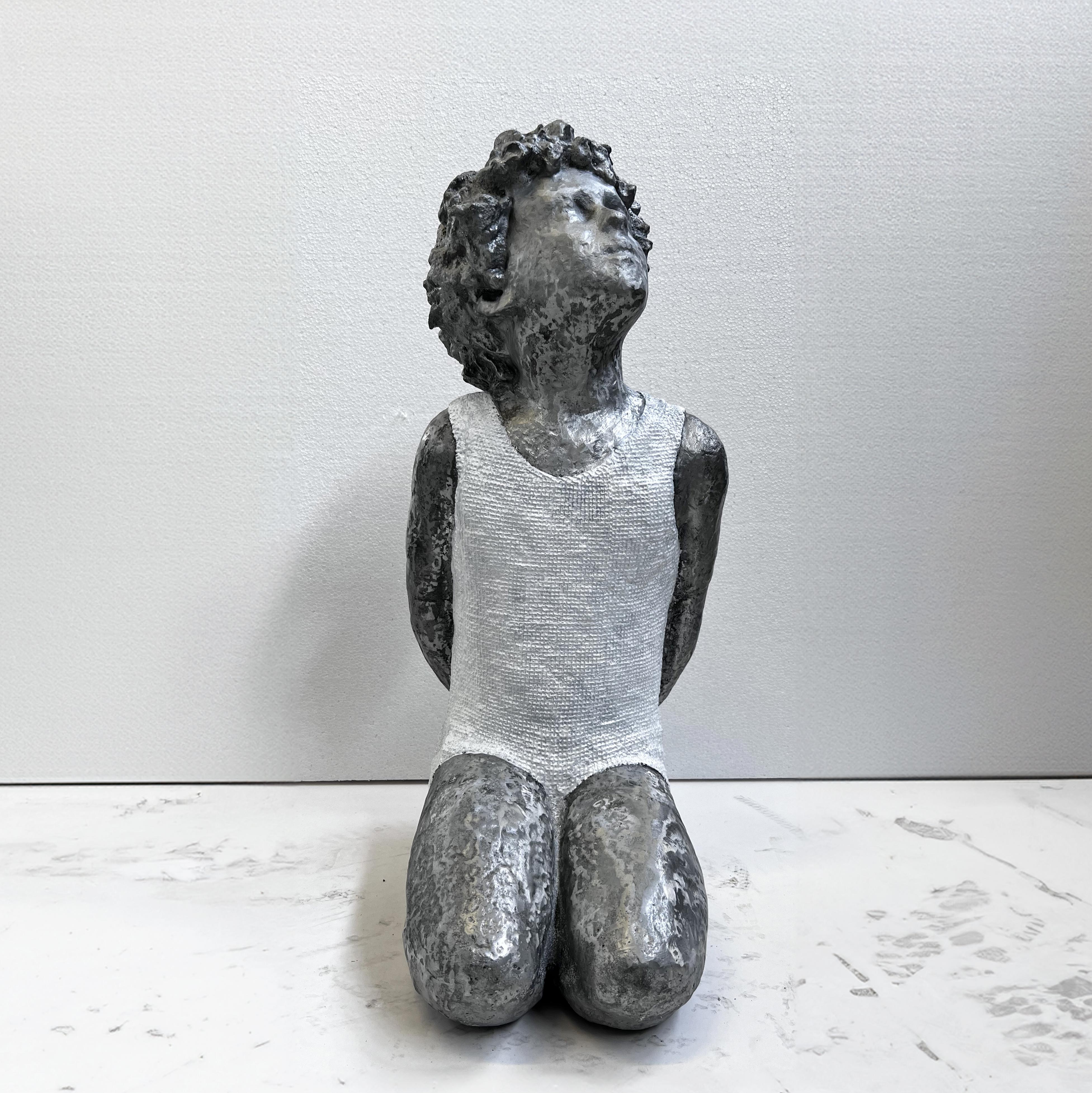 BERSC1571 Valerio Berruti, Aurora #3, 2023, scultura in alluminio con juta dipinta, 71 x 30 x 42 cm, BERSC1571