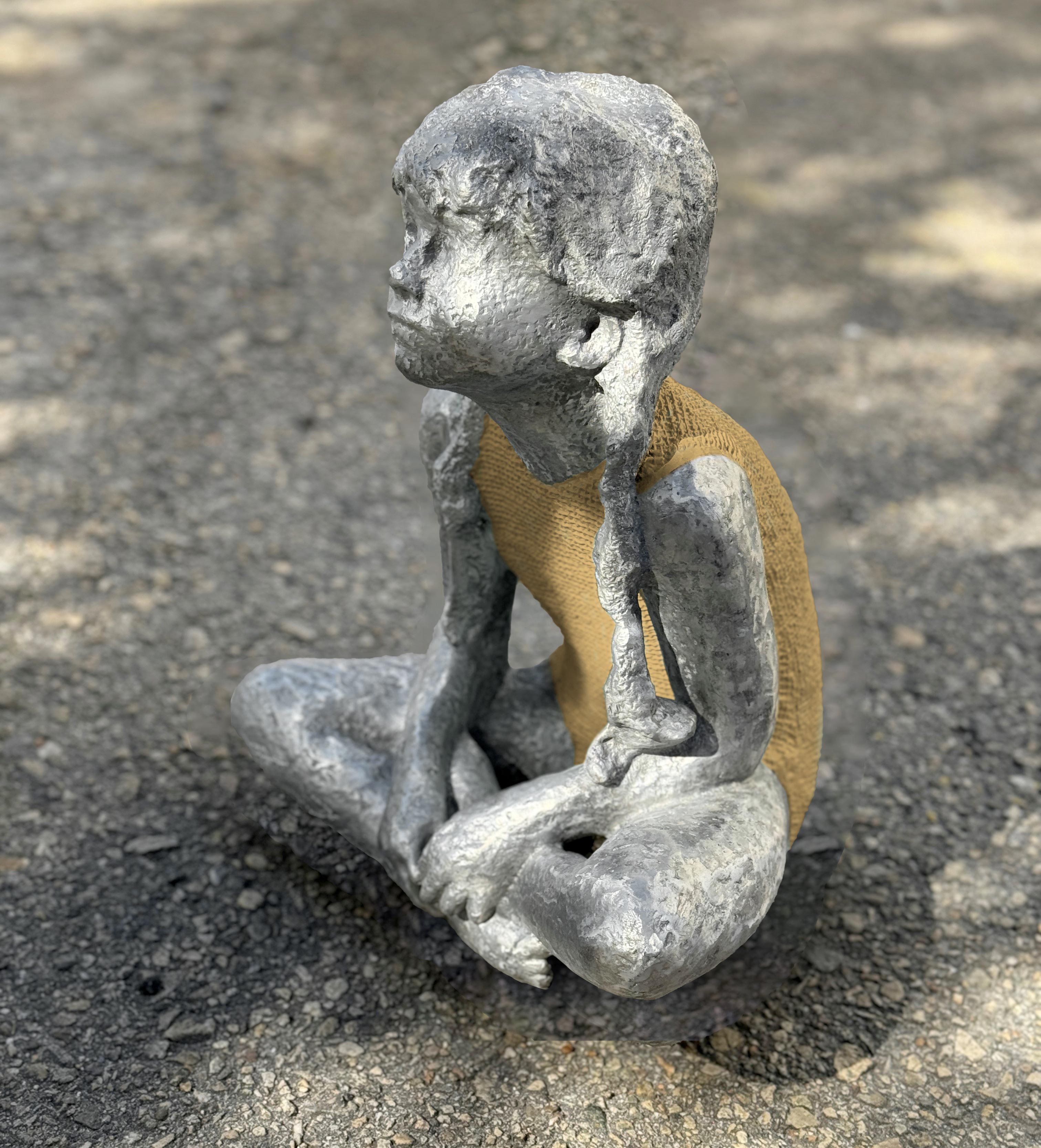 Berruti-vari-colori Valerio Berruti, Aurora #1, 2023, aluminium sculpture with painted jute, 50 x 40 x 28 cm, BERSC1561