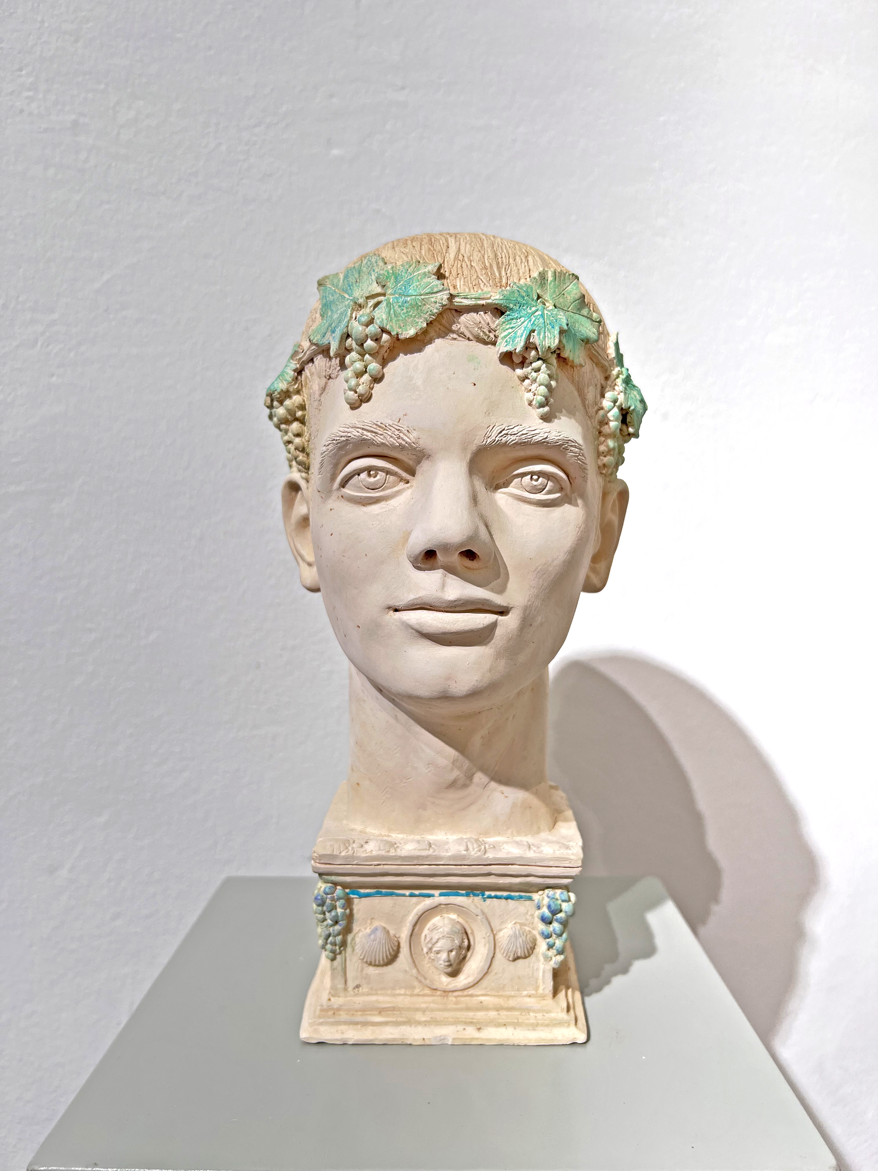 Ivan Theimer, Head of Dionysus, 2023, terracotta sculpture, 31 x 15 x 19 cm, THEISC006