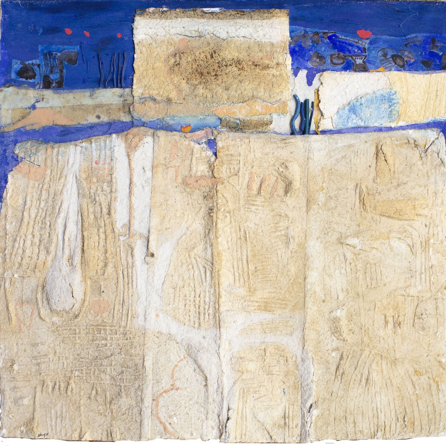 Medhat Shafik, I luoghi dell’acqua, 2023, impronta con carta a mano, 130 x 140 cm, SHAFTM1375