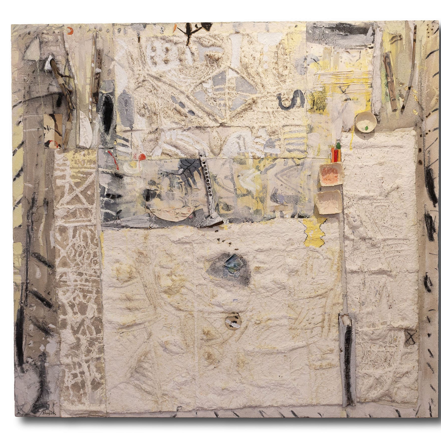 Medhat Shafik, Deserti - luoghi di reperti, 2022, impronta con carta a mano, 130 x 140 cm, SHAFTM1379