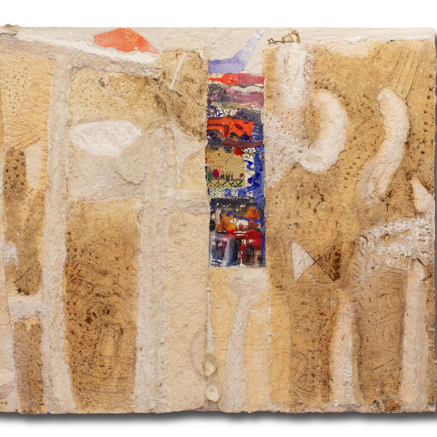 Medhat Shafik, Deserti - luoghi di reperti, 2022, impronta con carta a mano, 130 x 140 cm, SHAFTM1380
